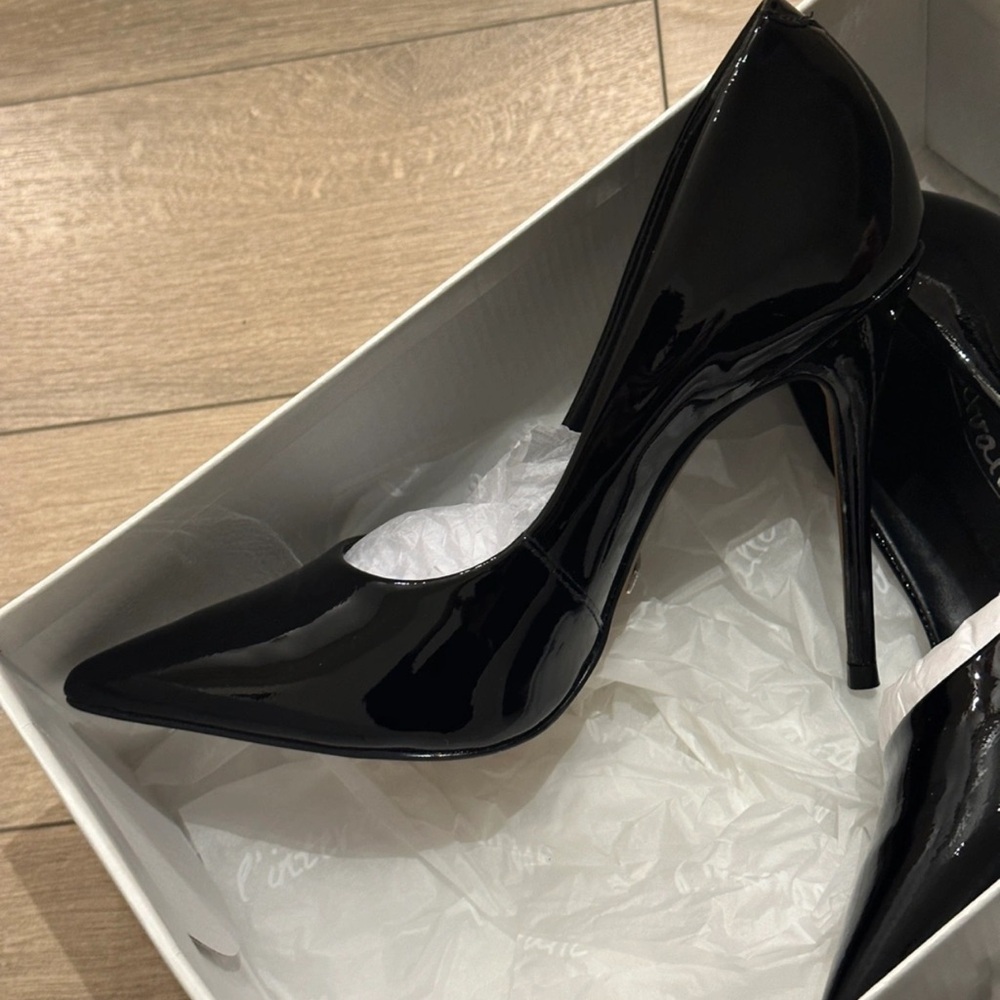 Sleek Black Patent Leather Heels